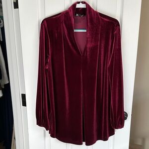 Suzanne Betro Velvet Burgundy Blouse